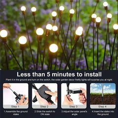 10 Lights – Led Solar Powered Firefly Light Outdoor Waterproof Solar Garden Light Decorative Swaying Wind Dancing Solar Lamp