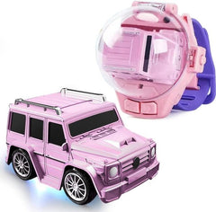 Mini Car With Remote Control Mini Remote Control Car Watch Racing Car USB Charging Cartoon Rc Small Car Kids Toys (random Color )