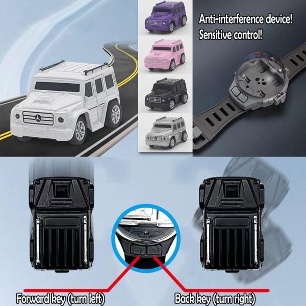 Mini Car With Remote Control Mini Remote Control Car Watch Racing Car USB Charging Cartoon Rc Small Car Kids Toys (random Color )