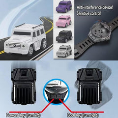 Mini Car With Remote Control Mini Remote Control Car Watch Racing Car USB Charging Cartoon Rc Small Car Kids Toys (random Color )